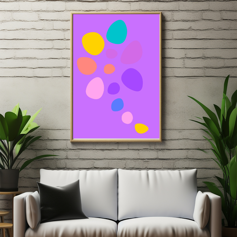 Don't Over Think It Balloon Font Flower Poster Set of 2 PRINTABLE ART, Bright Pink Blue Purple Wall Art, Preppy Posters, Balloon Letters Font, Blobs Art - AlloFlare
