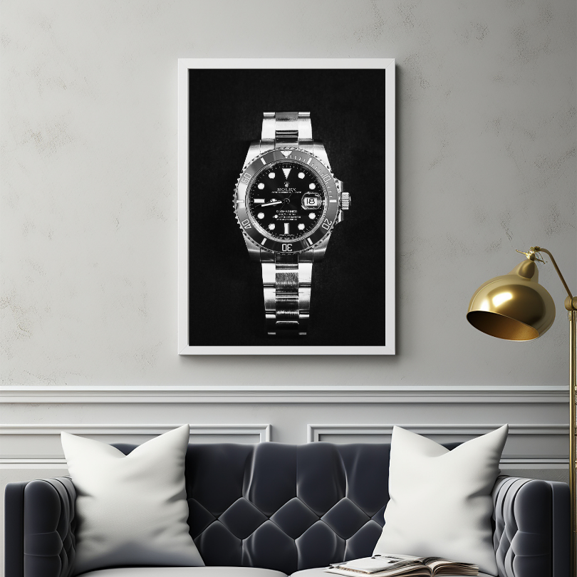 Black & White Luxury Watch Poster PRINTABLE ART, Black and White Wall Art, Success Poster, Luxury Fashion Art, Luxury Aesthetics, Watch Photography - AlloFlare