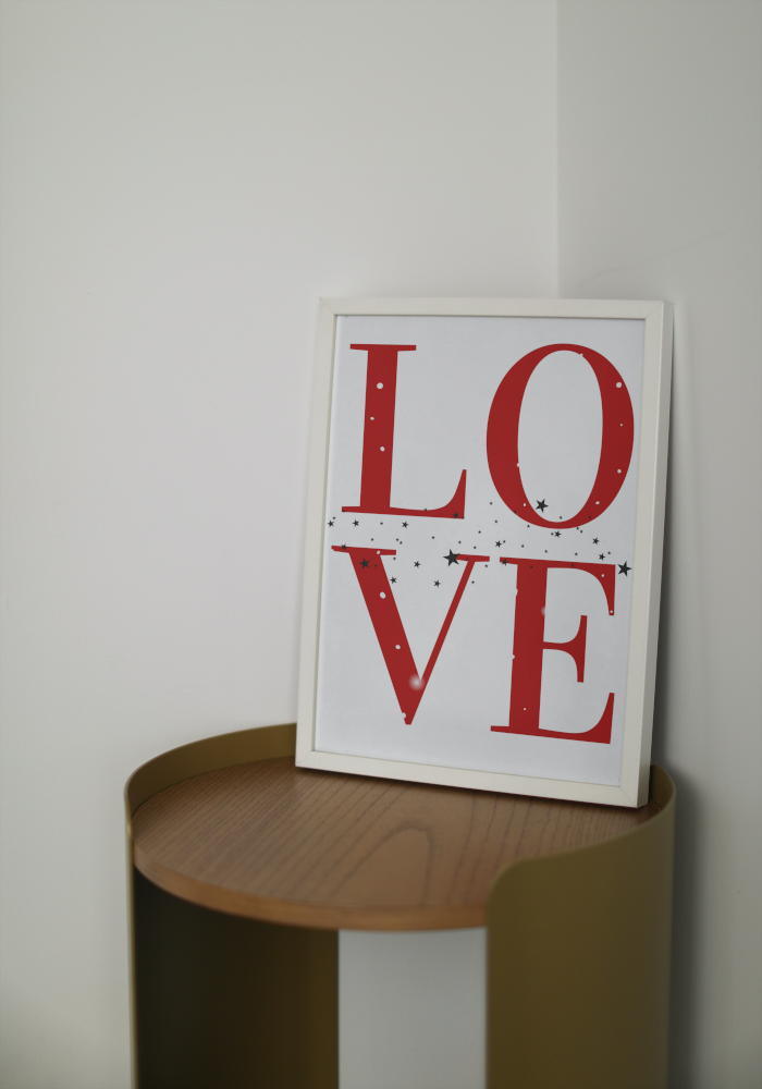 Love Typography Poster PRINTABLE WALL ART, valentines day poster, Love Wall Art, Valentine's Day Wall Decor - AlloFlare