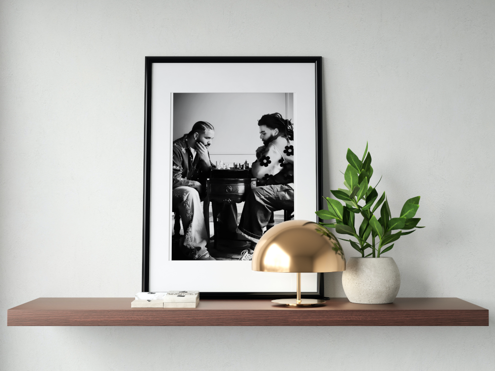 Drake and J Cole Playing Chess Black And White Wall Art PRINTABLE ART, Hypebeast Poster, Urban Decor, Hip Hop Wall Art, Rapper Poster - AlloFlare