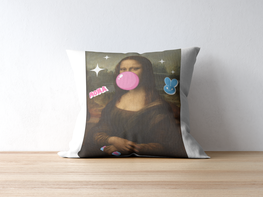 Mona Lisa Bubble Gum Poster PRINTABLE WALL ART, Mona Lisa Poster, Graffiti Wall Art, Mona Lisa Pop Art, Renaissance Portrait Altered Art - AlloFlare