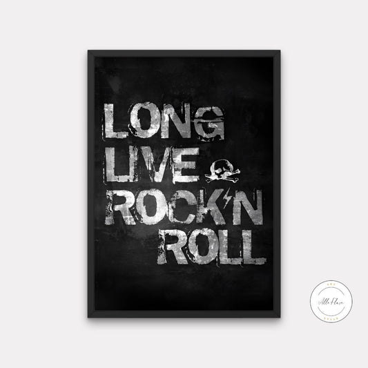 Long Live Rock'n'Roll black & white poster DIGITAL DOWNLOAD ART PRINTS, Rock Music Wall Art, Music Quote, Musician Gift, Rock Poster, Wall of Fame | Posters, Prints, & Visual Artwork | art for bedroom, art ideas for bedroom walls, art printables, art prints black and white, band poster, bathroom wall art printables, bedroom art, bedroom pictures, bedroom wall art, bedroom wall art ideas, bedroom wall painting, black and white art print, black and white art prints, black and white art wall, black and white b