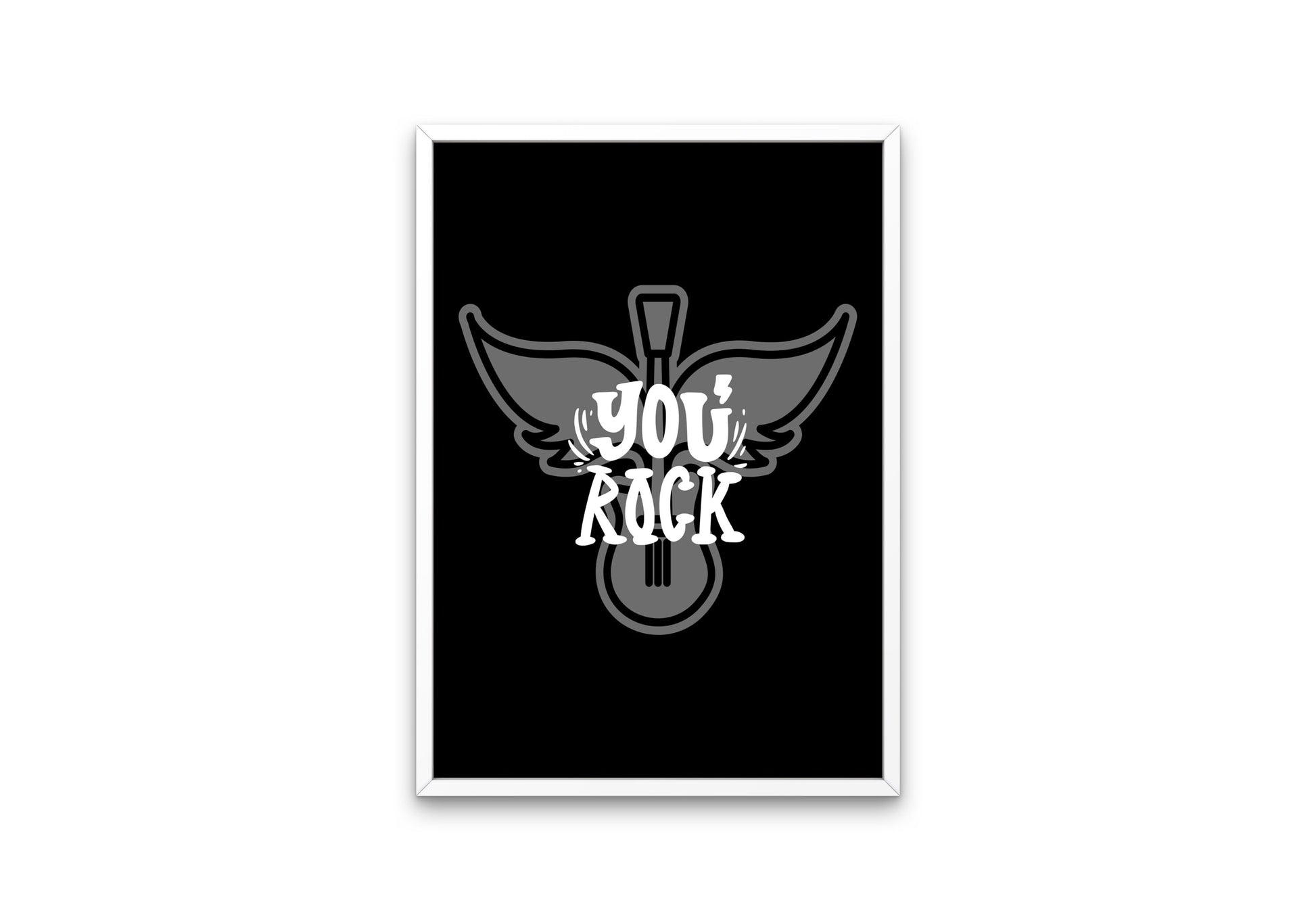 You Rock Black & White Poster INSTANT DOWNLOAD, Musician Gift, Rock Poster, Wall of Fame, Rock and roll decor, Inspirational Quote, Guitar