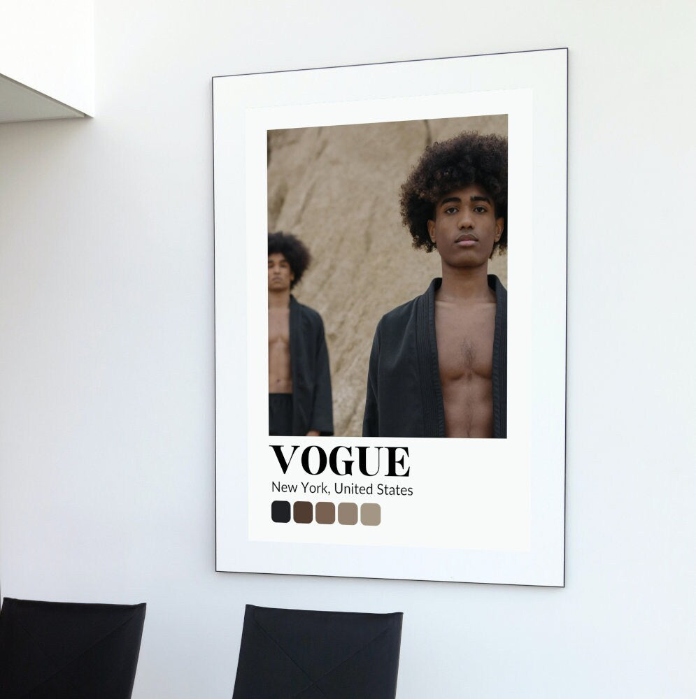 Vogue Poster INSTANT DOWNLOAD, Fashion wall art, Luxury Fashion poster, Editorial print, Museum Style, Fashion Magazine, Brown Color Palette