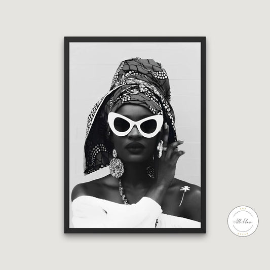 Woman in glam wall art PRINTABLE ART, black and white portrait poster, Glam wall art, Beauty room decor, fashion print, african fashion artwork | Posters, Prints, & Visual Artwork | african canvas art, african necklace, art for bedroom, art ideas for bedroom walls, art printables, art prints black and white, bathroom wall art printables, bedroom art, bedroom pictures, bedroom wall art, bedroom wall art ideas, bedroom wall painting, black and white art print, black and white art prints, black and white art w