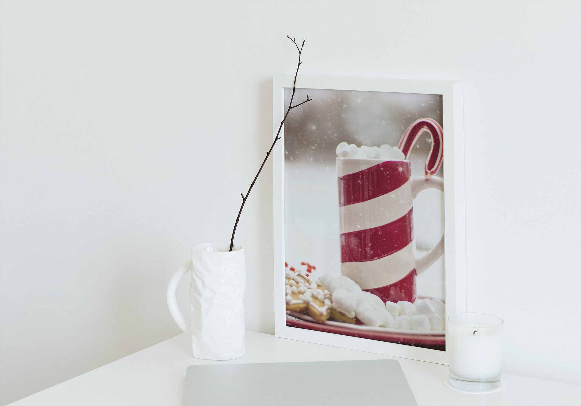 Christmas Hot Cocoa Printable INSTANT DOWNLOAD, winter photography, winter onederland, hygge print, merry christmas candy cane hot chocolate