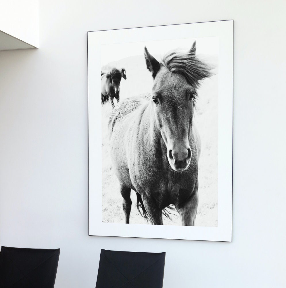 Black and White Horse Picture Two Piece Wall Art DIGITAL ART PRINTS, wild horse print, Country Animal Print, Nordic equestrian farmhouse