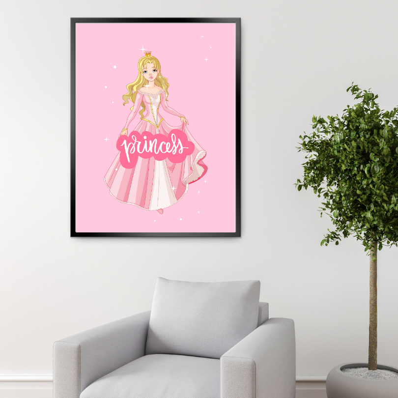 Princess Pink Poster PRINTABLE ART, Pink Wall Art, Girls Room Wall Decor, Children Poster, Princess Art, Pink Decor