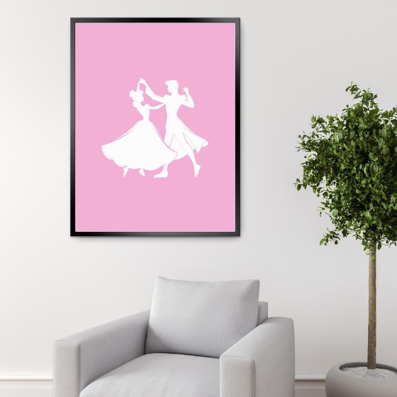 Princess and Prince Pink Poster PRINTABLE ART, Light Pink Wall Art, Girls Room Wall Decor, Children Poster, Princess Art, Pink Decor