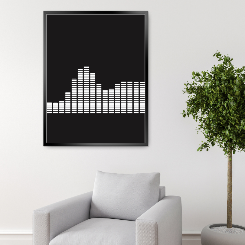 Black And White Waveform Print PRINTABLE ART, Alternative Wall Art, Audiowave, Gift For Music Lovers, Minimalist Wall Art, Black And White Print - AlloFlare