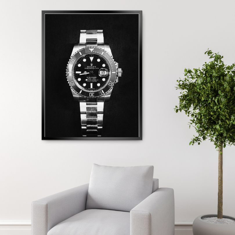 Black & White Luxury Watch Poster PRINTABLE ART, Black and White Wall Art, Success Poster, Luxury Fashion Art, Luxury Aesthetics, Watch Photography - AlloFlare