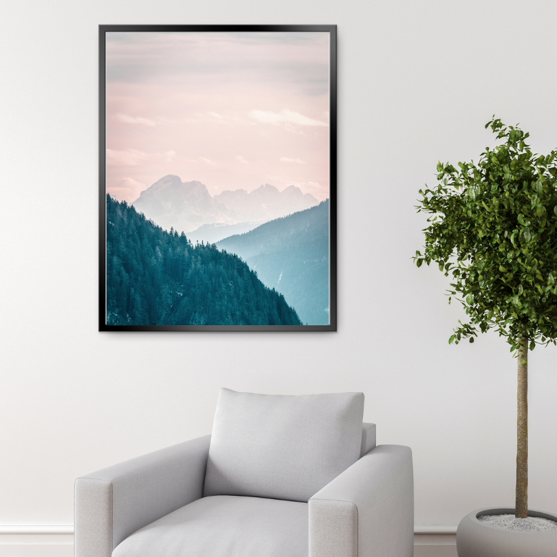 Pastel Mountains Poster INSTANT DOWNLOAD Art Print, Smoky Mountains Poster, Modern Mountain Decor, Pastel Wall Art - AlloFlare