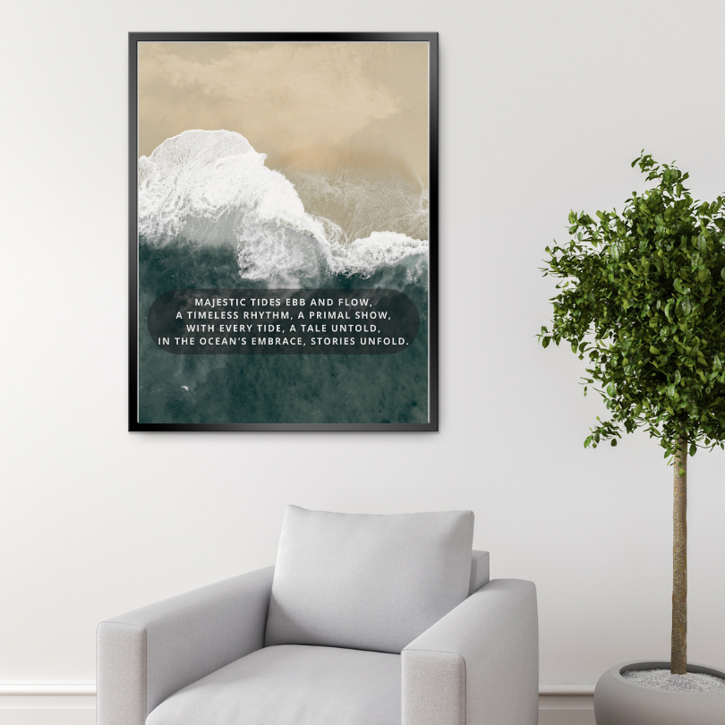 Triptych Ocean Wall Art INSTANT DOWNLOAD Art Prints, Aerial Beach Prints, Poetry Posters, Coastal Decor, Dark Green Beige Wall Art, Triptych Canvas Prints - AlloFlare