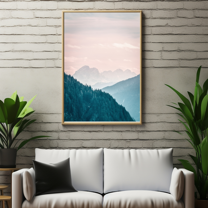 Pastel Mountains Poster INSTANT DOWNLOAD Art Print, Smoky Mountains Poster, Modern Mountain Decor, Pastel Wall Art - AlloFlare