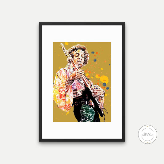 Jimi Hendrix Poster PRINTABLE WALL ART, Colorful Wall Art, 70S Retro Wall Art, Maximalism Wall Art, Groovy Poster, Hippie Wall Art, Music Poster - AlloFlare