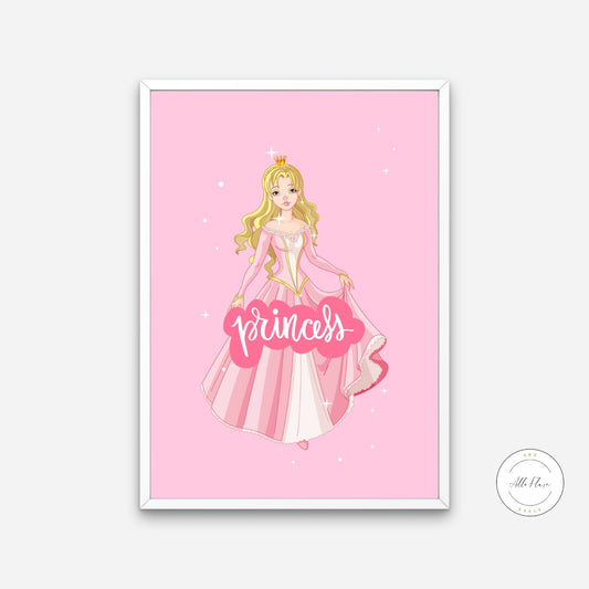 Princess Pink Poster PRINTABLE ART, Pink Wall Art, Girls Room Wall Decor, Children Poster, Princess Art, Pink Decor