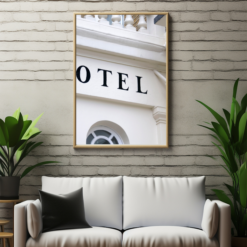 Black and White Hotel Neo Classical Art Print PRINTABLE ART, White Wall Art, Glam Decor, Classy Poster, Classical Architecture, Hotel Wall Art - AlloFlare