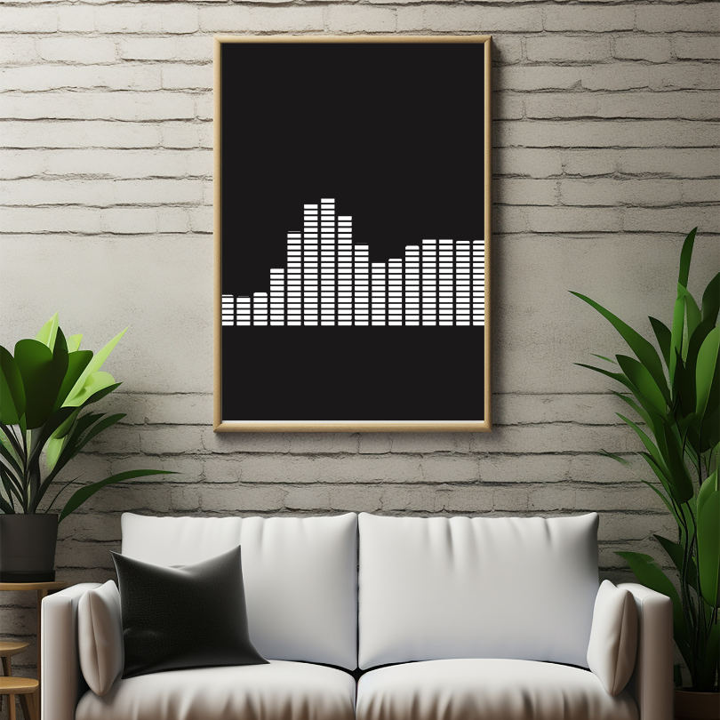 Black And White Waveform Print PRINTABLE ART, Alternative Wall Art, Audiowave, Gift For Music Lovers, Minimalist Wall Art, Black And White Print - AlloFlare