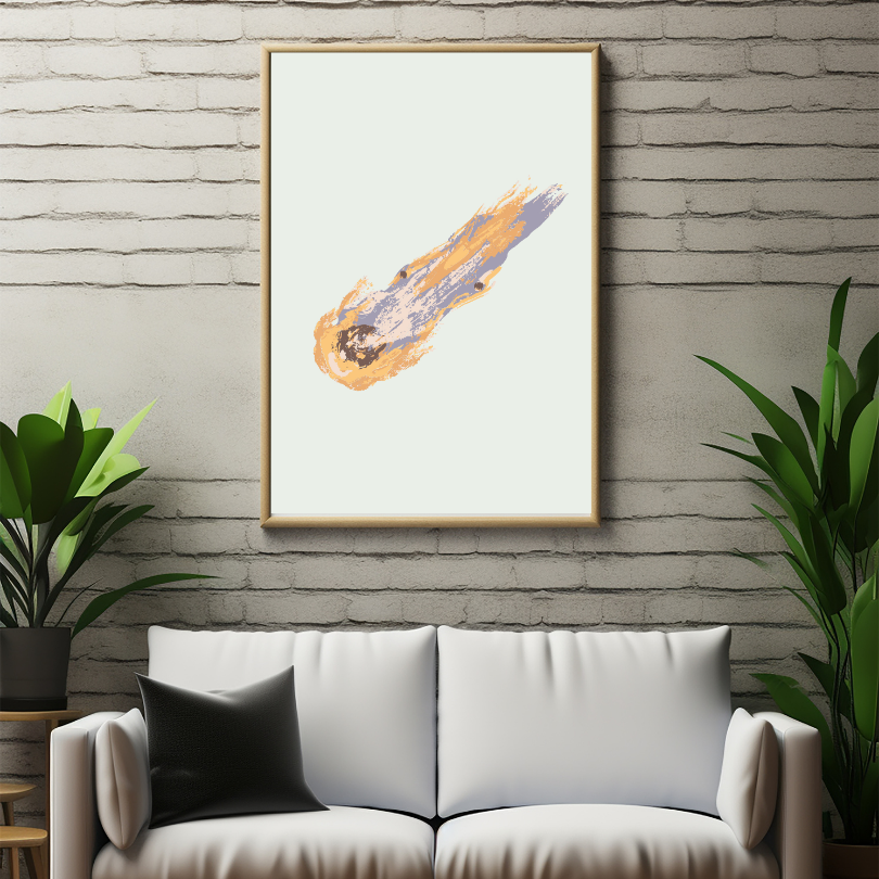 Comet Artwork INSTANT DOWNLOAD Art Print, Science Wall Art, Astronomy Poster, Space Poster, Comet Drawing, Neutral Wall Art - AlloFlare