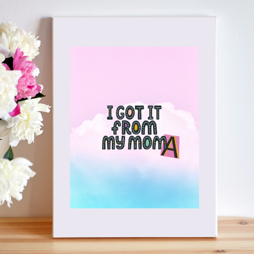 I Got It From My Moma Preppy Set of 3 Pastel Wall Art PRINTABLE ART, Wall Decor Childrens Room, Owl Print, Danish Pastel Aesthetics, Diamond Poster, Nursery