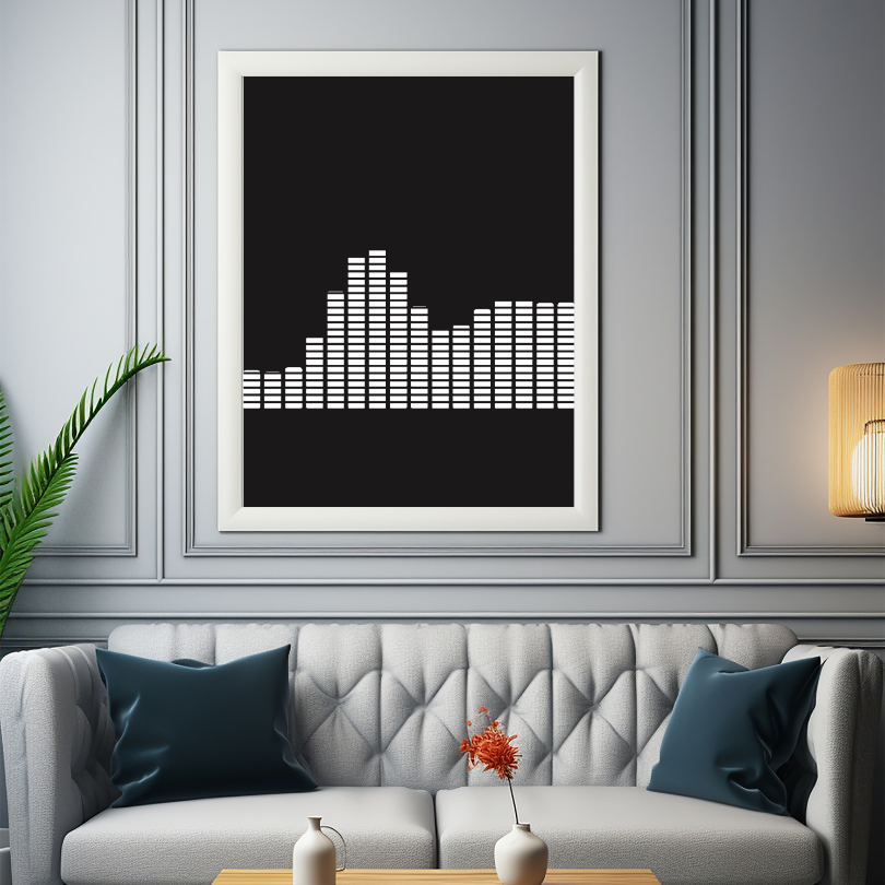 Black And White Waveform Print PRINTABLE ART, Alternative Wall Art, Audiowave, Gift For Music Lovers, Minimalist Wall Art, Black And White Print - AlloFlare