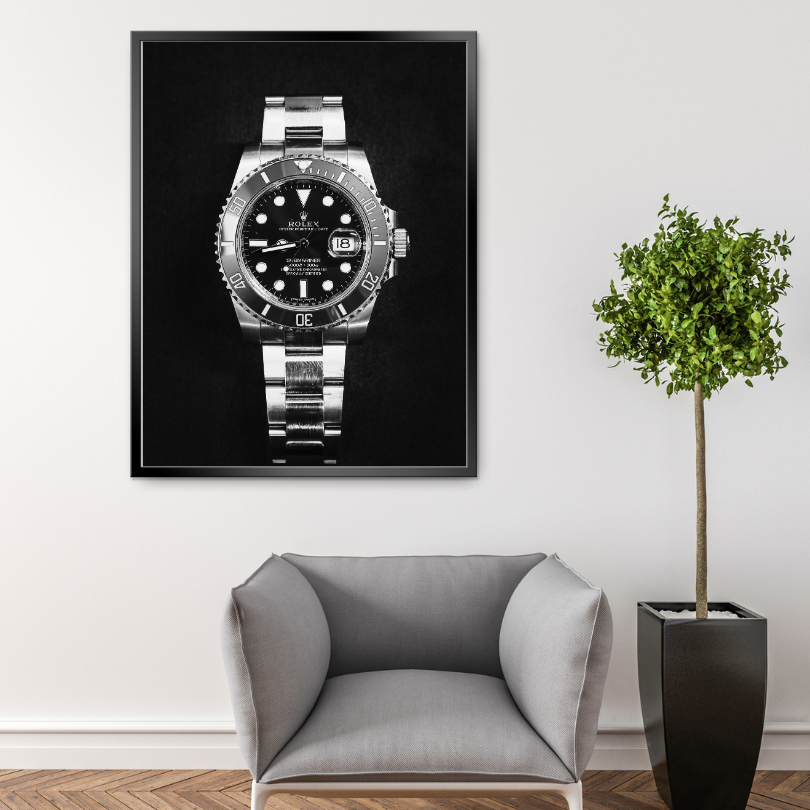 Black & White Luxury Watch Poster PRINTABLE ART, Black and White Wall Art, Success Poster, Luxury Fashion Art, Luxury Aesthetics, Watch Photography - AlloFlare