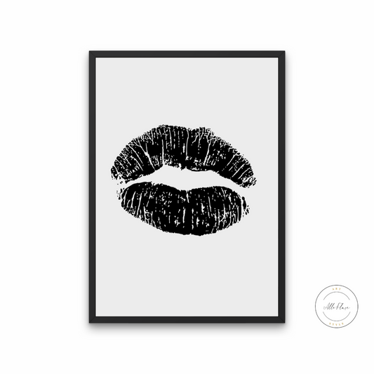 Black and White Kiss Poster PRINTABLE ART, Black and White Wall Art, Children Poster, Kids Room Wall Decor, Black and White Decor