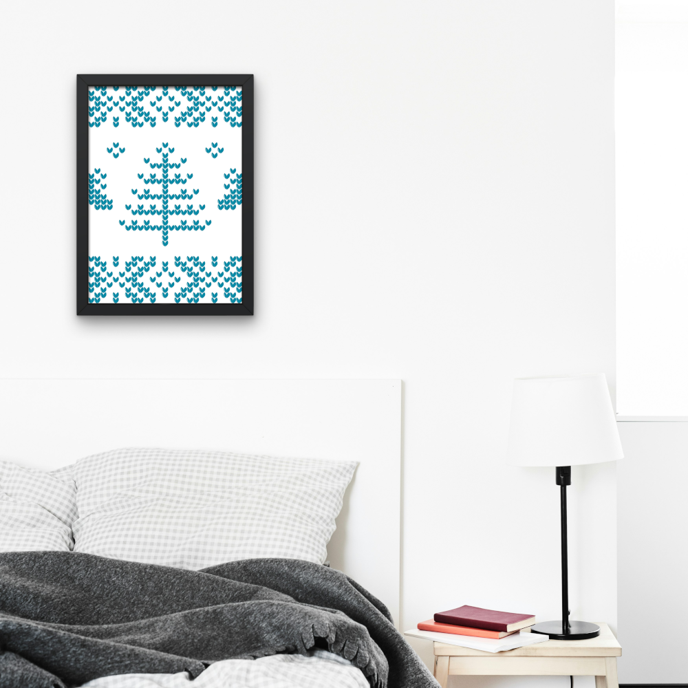 Magical Christmas Winter 4 Piece Wall Art INSTANT DOWNLOAD Art Prints, Blue Turquoise Teal Aesthetics, Winter Wall Art Set, Snowflake Wall Art, Christmas Tree Reindeer