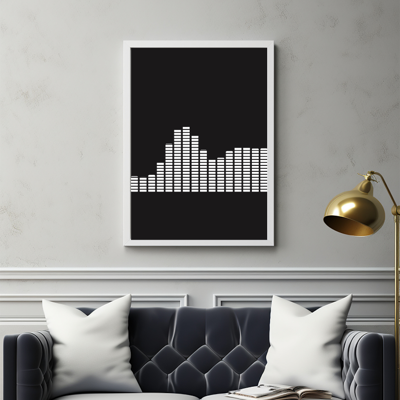 Black And White Waveform Print PRINTABLE ART, Alternative Wall Art, Audiowave, Gift For Music Lovers, Minimalist Wall Art, Black And White Print - AlloFlare