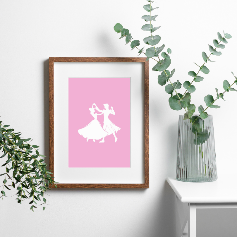 Princess and Prince Pink Poster PRINTABLE ART, Light Pink Wall Art, Girls Room Wall Decor, Children Poster, Princess Art, Pink Decor