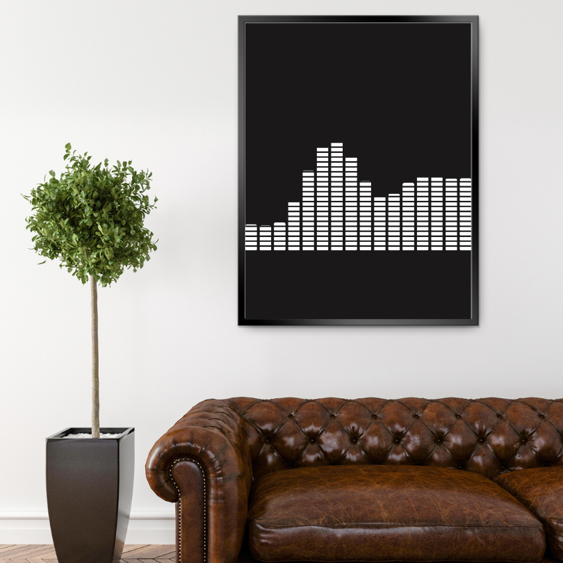 Black And White Waveform Print PRINTABLE ART, Alternative Wall Art, Audiowave, Gift For Music Lovers, Minimalist Wall Art, Black And White Print - AlloFlare