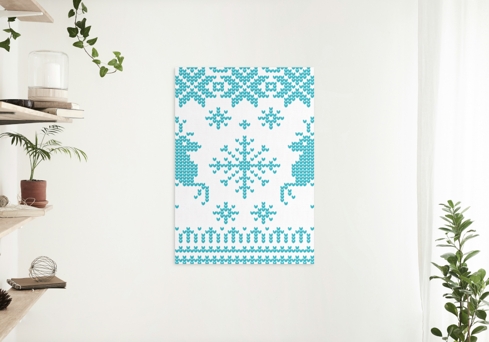 Magical Christmas Winter 4 Piece Wall Art INSTANT DOWNLOAD Art Prints, Blue Turquoise Teal Aesthetics, Winter Wall Art Set, Snowflake Wall Art, Christmas Tree Reindeer