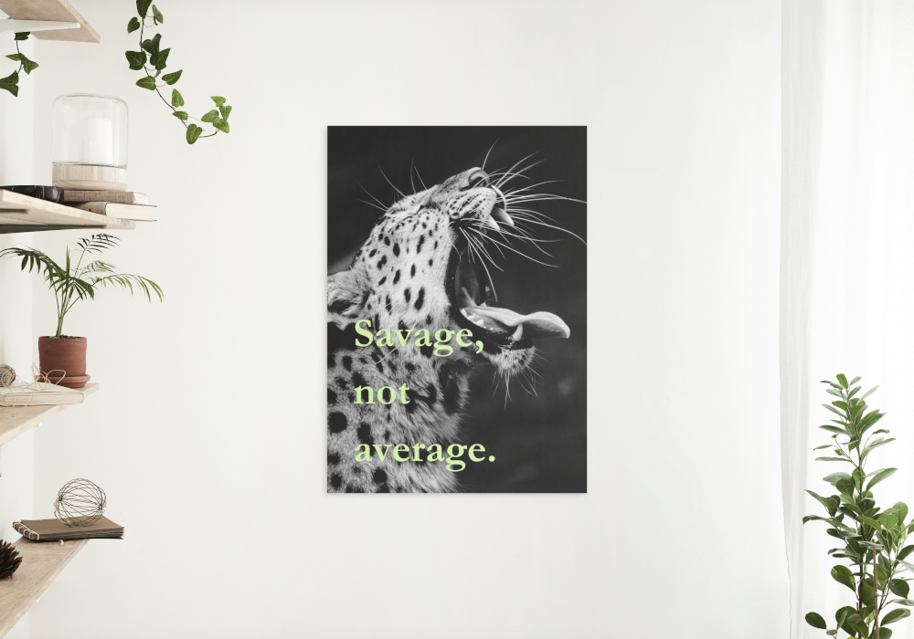 Savage Not Average Tiger Poster Black And White Wall Art INSTANT DOWNLOAD Art Print, Hypebeast, Street Style Poster, Pop Culture Wall Art, Tiger Head