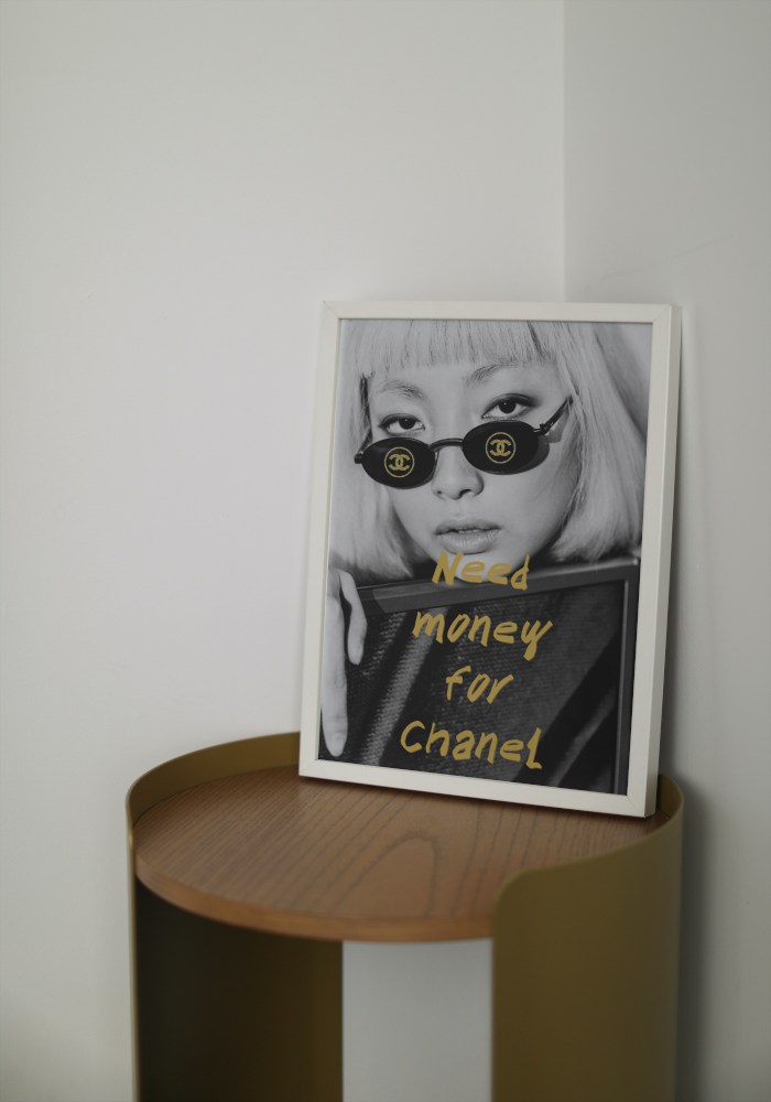 Need Money for Chanel Black and White Wall Art INSTANT DOWNLOAD Art Print, Luxury Fashion Poster, Glam Decor, Funny Wall Art, Fashion Lovers - AlloFlare