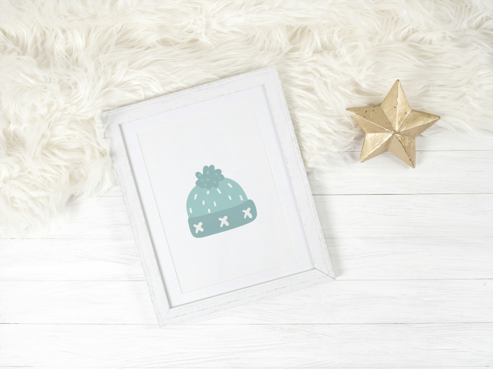 Magical Christmas Winter 4 Piece Wall Art INSTANT DOWNLOAD Art Prints, Blue Turquoise Teal Aesthetics, Winter Wall Art Set, Snowflake Wall Art, Christmas Tree Reindeer