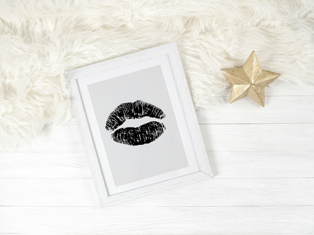 Black and White Kiss Poster PRINTABLE ART, Black and White Wall Art, Children Poster, Kids Room Wall Decor, Black and White Decor