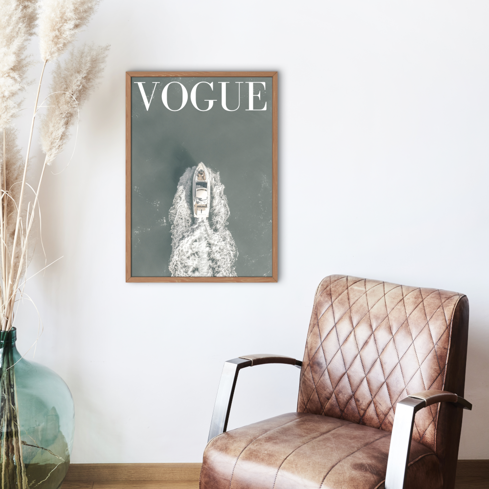 Boat Vogue Wall Art PRINTABLE WALL ART, Fashion Poster, Coastal Decor, Fashion Wall Art, Neutral Wall Art, Magazine Poster