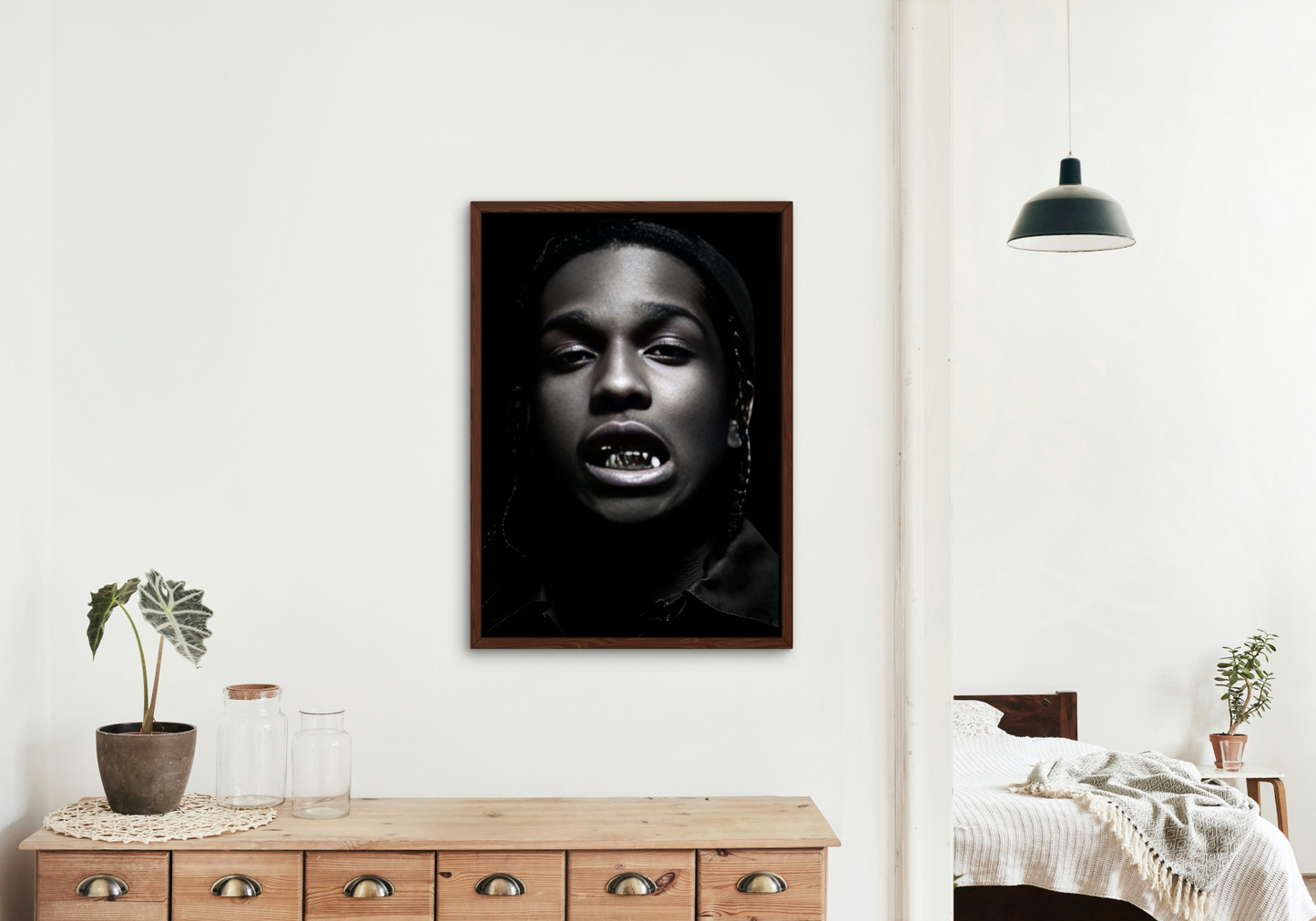 Black And White ASAP Rocky Poster Grill PRINTABLE WALL ART, Hypebeast Poster, Urban Street Style Wall Art, Rapper Grillz Teeth Poster - AlloFlare