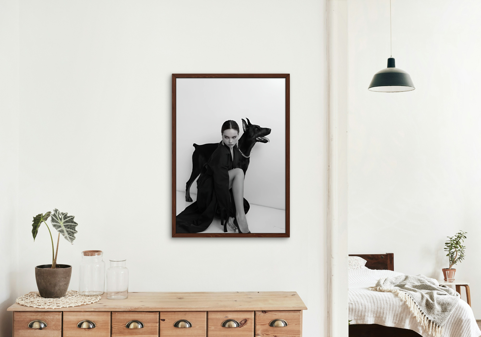 Doberman Black and White Luxury Fashion Poster PRINTABLE ART, Fashion Dog Print, Designer Poster, Designer Wall Art, Black And White Fashion Wall Art, Dog Lover - AlloFlare