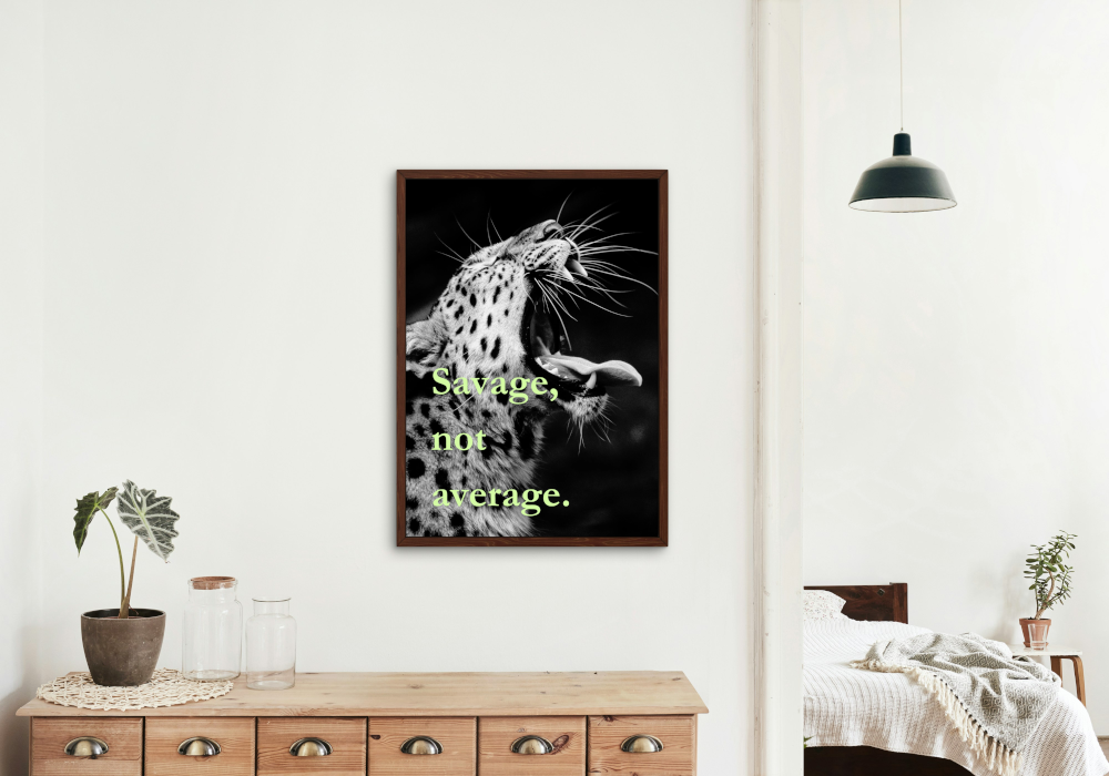 Savage Not Average Tiger Poster Black And White Wall Art INSTANT DOWNLOAD Art Print, Hypebeast, Street Style Poster, Pop Culture Wall Art, Tiger Head