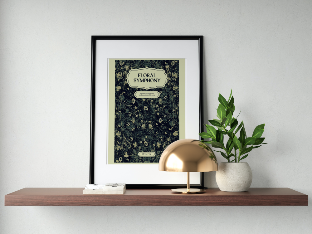 Floral Symphony Vintage Book Cover PRINTABLE ART, Cottagecore Room Decor, Floral Wall Art, Green Botanical Wall Art, Fairycore, Light Academia Aesthetic - AlloFlare