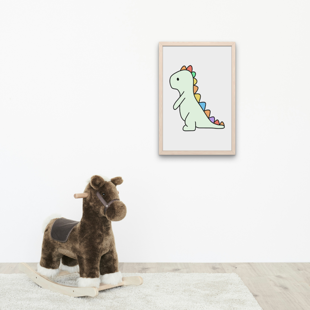 Nursery Dino Poster PRINTABLE ART, Dinosaur Drawing, Pastel Wall Art, Children Poster, Nursery Decor Wall Art, Cute Dinosaur Print