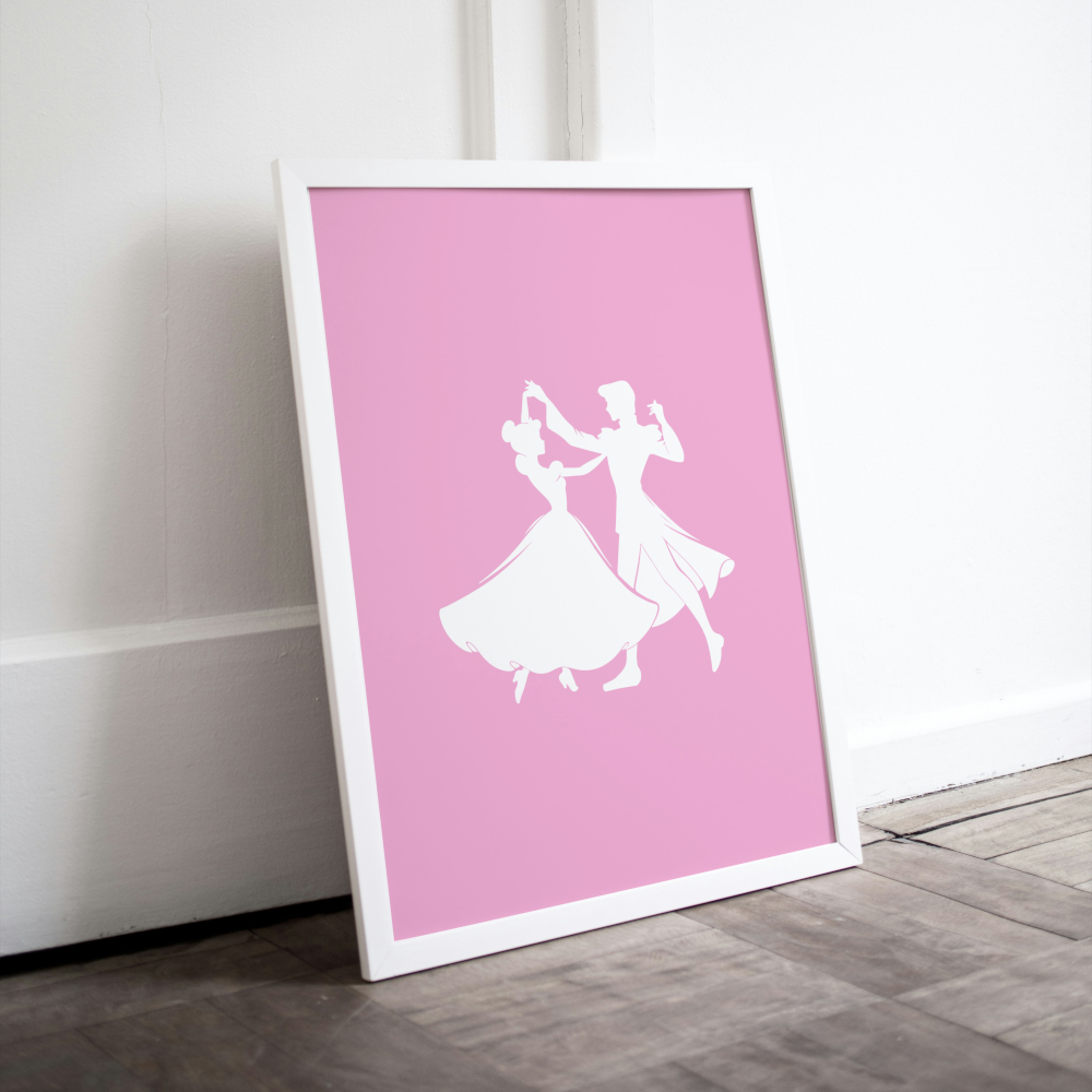 Princess and Prince Pink Poster PRINTABLE ART, Light Pink Wall Art, Girls Room Wall Decor, Children Poster, Princess Art, Pink Decor