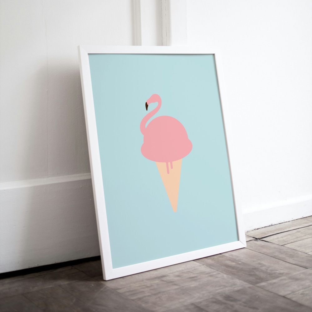 Pastel Preppy Posters Set Of 3 PRINTABLE ART, Typography Poster, Flamingo Ice Cream, Danish Pastel Decor, Post Modern Wall Art, Summer Posters - AlloFlare