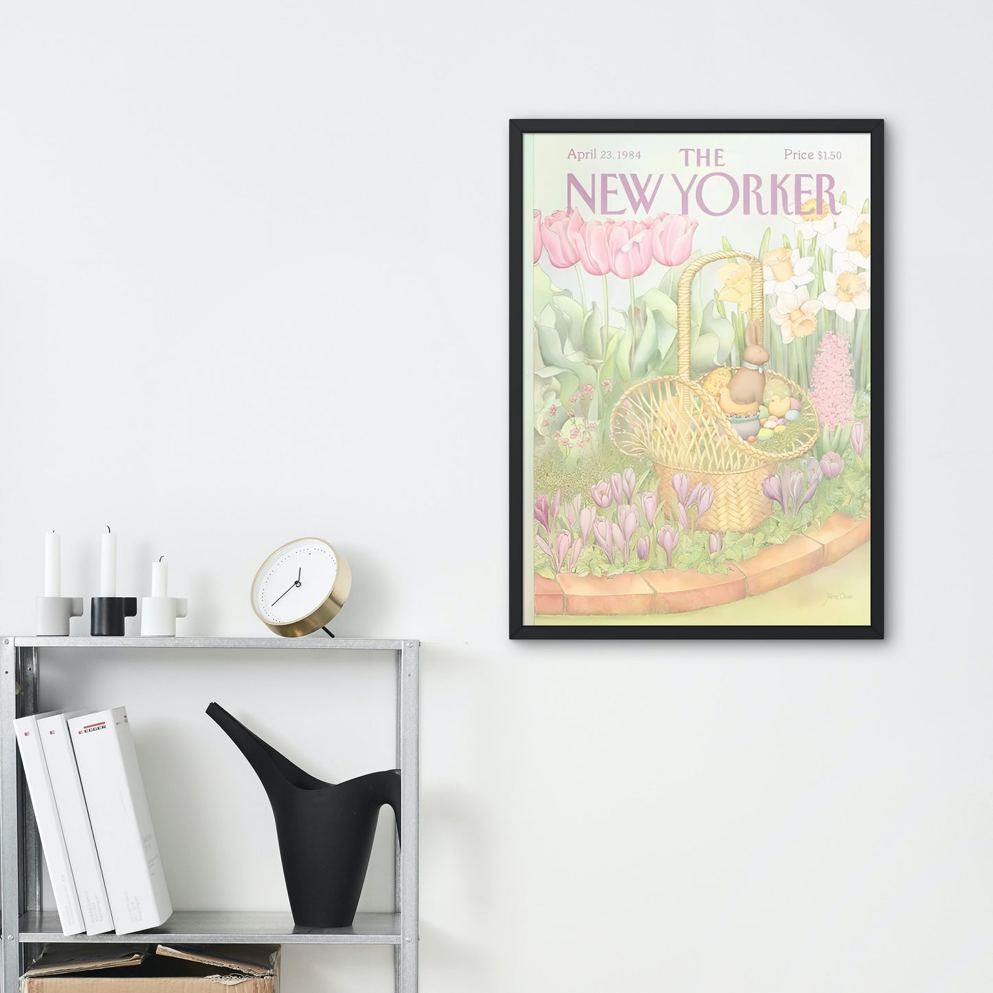 The New Yorker Vintage cover April 1984 edition PRINTABLE, Vintage Art, The New Yorker Retro Magazine Prints, Trendy Magazine Art, Easter