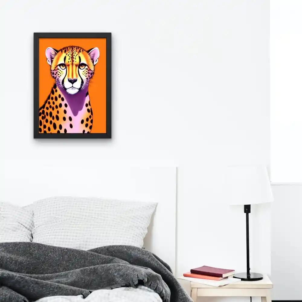 Set of 2 Orange Pink Tiger DIGITAL PRINTS, Pink Tiger Print, Tiger Illustration, Cheerful Color Prints, Preppy Décor, Hot Pink Wall Art