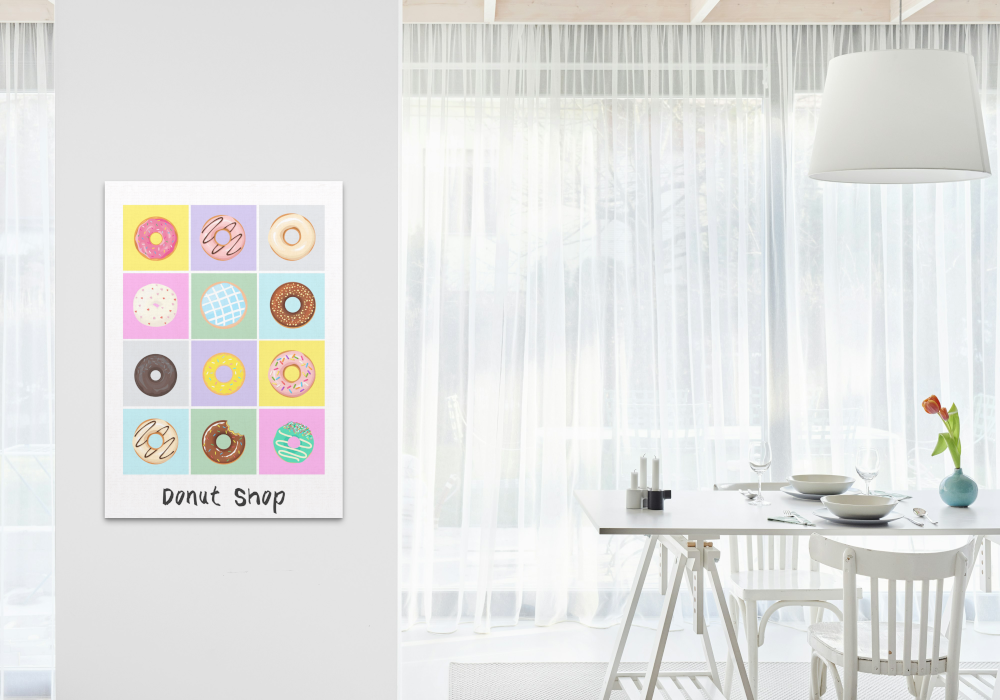 Donut Shop Colorful Wall Art PRINTABLE WALL ART, Preppy Decor, Donut Poster, Pastel Wall Art, Pop Culture Wall Art, Food Art - AlloFlare