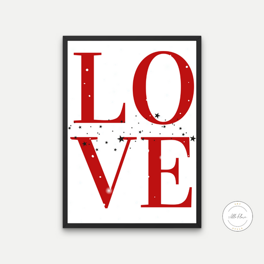 Love Typography Poster PRINTABLE WALL ART, valentines day poster, Love Wall Art, Valentine's Day Wall Decor - AlloFlare