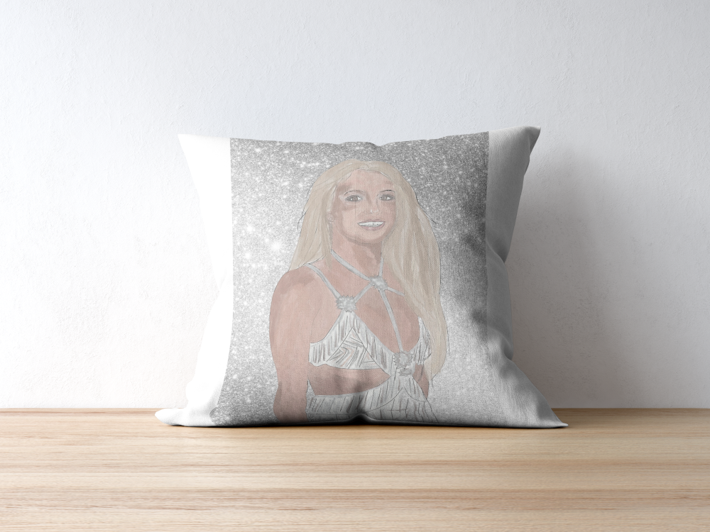 Sparkly Britney Spears Poster PRINTABLE ART, Music Fan Art, Glam Wall Art, Pastel Wall Art, Silver Wall Art, Pop Art Wall, Drawing Famous Artists - AlloFlare