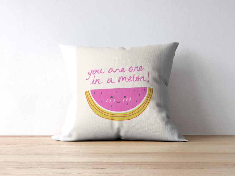 You Are One In A Melon Watermelon Wall Art PRINTABLE ART, Preppy Posters, Watermelon Printable, Beige Pink Yellow Wall Art, Inspirational Poster, Food Art - AlloFlare
